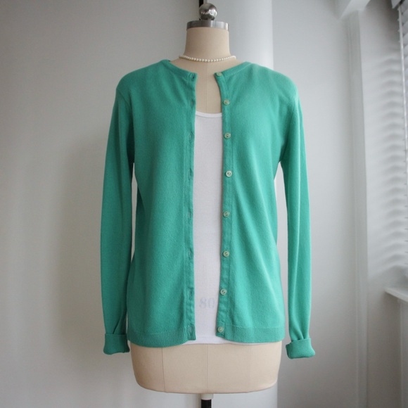1950’s Ballantyne Turquoise Cashmere Cardigan - Picture 6 of 7